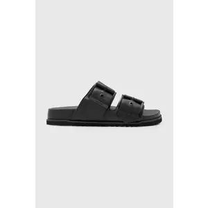 AllSaints slapi de piele Sian Sandal femei, culoarea negru, W034FC imagine