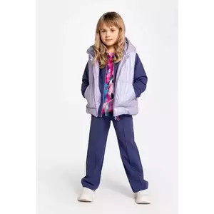 Coccodrillo pantaloni de trening pentru copii culoarea violet, neted, COSMIC GIRL KIDS imagine