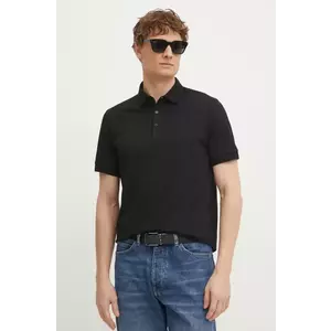 Karl Lagerfeld polo de bumbac barbati, culoarea negru, neted, 551225.745085 imagine