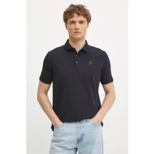 Karl Lagerfeld tricou polo barbati, culoarea negru, neted, 551221.745750 imagine