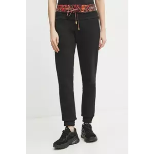 Just Cavalli pantaloni de trening femei, culoarea negru, cu imprimeu, 78PAAE01 CF100 imagine