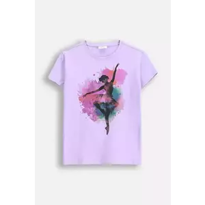 Coccodrillo tricou copii culoarea violet, EVERYDAY GIRL imagine