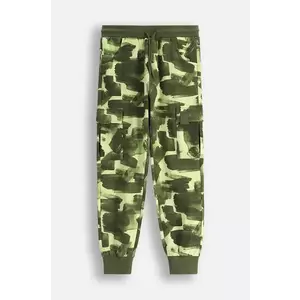 Coccodrillo pantaloni de trening din bumbac pentru copii culoarea verde, modelator, EVERYDAY BOY imagine