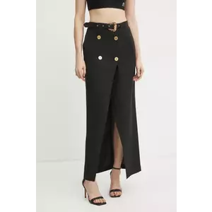 Versace Jeans Couture fustă din amestec de in culoarea negru, maxi, drept, 78HAE802 N0432 imagine