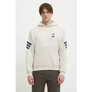 adidas bluza x Mandalorian barbati, culoarea bej, cu glugă, cu imprimeu, JI5719 imagine