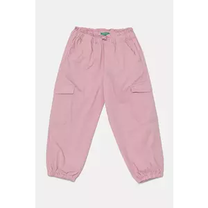 United Colors of Benetton pantaloni copii culoarea roz, neted, 4L2VGF028 imagine