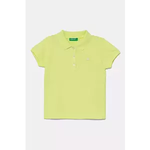 United Colors of Benetton tricou polo copii culoarea verde, cu guler, 3WG9G300A imagine