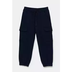 United Colors of Benetton pantaloni de trening din bumbac pentru copii culoarea albastru marin, neted, 3UNIGF045 imagine