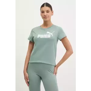 Puma tricou din bumbac femei, culoarea verde, 682371 imagine