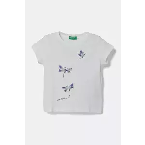 United Colors of Benetton tricou de bumbac pentru copii culoarea alb, 3I1XG10J1 imagine