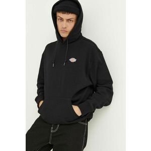 Dickies hanorac de bumbac barbati, culoarea negru, cu glugă, neted imagine