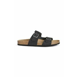 Geox papuci din piele U SANDAL GHITA B barbati, culoarea negru, U159VB 00032 C9999 imagine