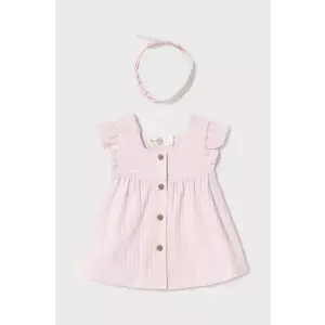 Mayoral Newborn rochie din bumbac pentru bebeluși culoarea roz, mini, evazati, 1866 imagine