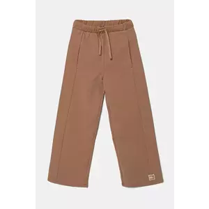 United Colors of Benetton pantaloni de trening din bumbac pentru copii culoarea portocaliu, neted, 3UNICF061 imagine