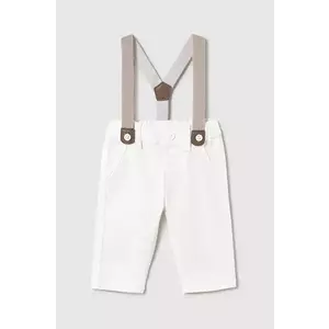 Mayoral Newborn pantaloni din bumbac pentru bebeluși culoarea alb, neted, 1561 imagine