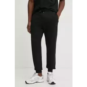 BOSS Orange pantaloni de trening din bumbac barbati, culoarea negru, neted, 50533392 imagine