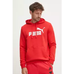 Puma bluza barbati, culoarea rosu, cu glugă, cu imprimeu, 682572 imagine