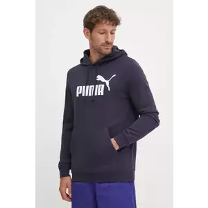 Puma bluza barbati, culoarea albastru marin, cu glugă, cu imprimeu, 682572 imagine