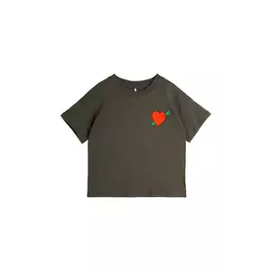 Mini Rodini tricou de bumbac pentru copii Arrowed heart culoarea negru, cu imprimeu, 2522012499 imagine