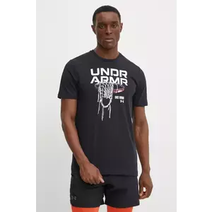 Under Armour tricou de antrenament 60/40s Hoops Net culoarea negru, cu imprimeu, 1390188 imagine