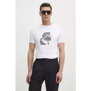 Karl Lagerfeld tricou barbati, culoarea alb, cu imprimeu, 551221.755088 imagine