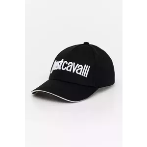 Just Cavalli șapcă de baseball din bumbac culoarea negru, cu imprimeu, 78QAZK30 ZG192 imagine