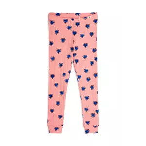 Mini Rodini leggins din bumbac pentru copii Outlined hearts culoarea roz, modelator, 2523012428 imagine