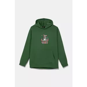 Vans bluza copii Frizz Loose Pullover culoarea verde, cu glugă, cu imprimeu, VN000MH6BR11 imagine