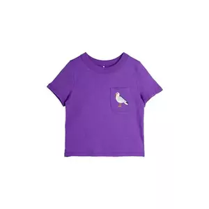 Mini Rodini tricou de bumbac pentru copii Seagull culoarea violet, neted, 2522013645 imagine