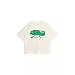 Mini Rodini tricou de bumbac pentru copii Lizard culoarea bej, cu imprimeu, 2522015911 imagine