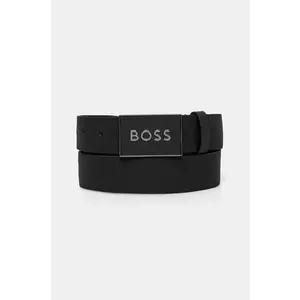 BOSS curea de piele barbati, culoarea negru imagine