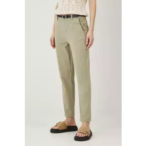 Medicine pantaloni femei, culoarea verde, fason chinos, medium waist imagine