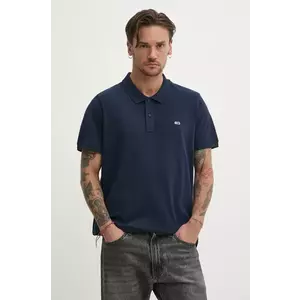 Tommy Jeans polo de bumbac barbati, culoarea albastru marin, neted, DM0DM20676 imagine