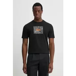 BOSS Orange tricou din bumbac barbati, culoarea negru, cu imprimeu, 50535112 imagine