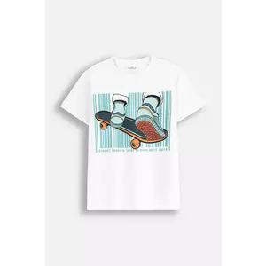 Coccodrillo tricou de bumbac pentru copii culoarea alb, cu imprimeu, EVERYDAY BOY imagine