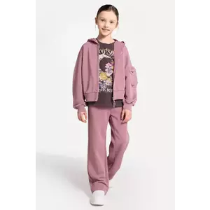 Coccodrillo pantaloni de trening pentru copii culoarea roz, neted, DREAM DIARIES GIRL JUNIOR imagine