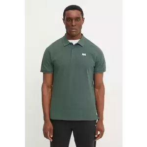 Helly Hansen polo de bumbac culoarea verde, neted imagine