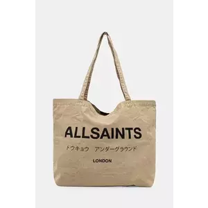 AllSaints geanta de bumbac culoarea bej, M249XB imagine