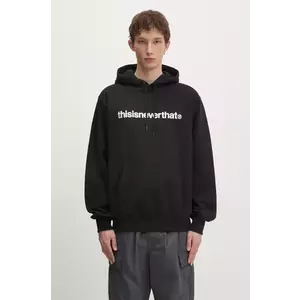 thisisneverthat hanorac de bumbac T-Logo Hoodie barbati, culoarea negru, cu glugă, cu imprimeu, TN243TSWHO01 imagine