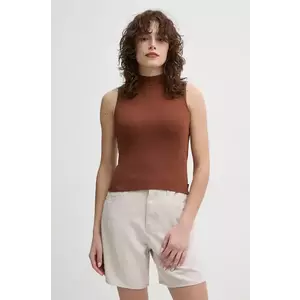 Levi's top EFFORTLESS TANK culoarea maro, cu turtleneck, 001J9 imagine