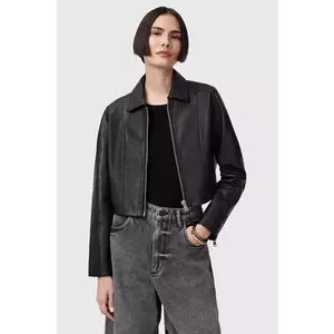 AllSaints geaca de piele ALMA culoarea negru, de tranzitie, W007LC imagine