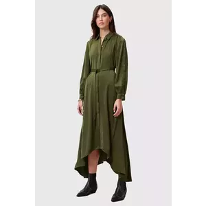 AllSaints rochie LEXI culoarea verde, midi, evazati, W036DC imagine