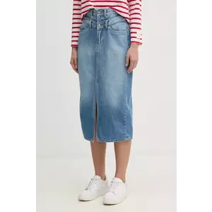 Pepe Jeans fusta jeans MIDI SKIRT HW DOUBLE midi, drept, PL901207 imagine