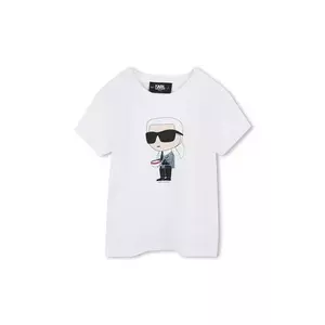 Karl Lagerfeld tricou de bumbac pentru copii culoarea alb, Z30491 imagine