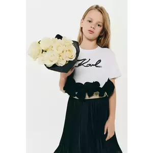 Karl Lagerfeld tricou de bumbac pentru copii culoarea alb, Z30485 imagine