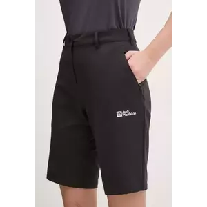 Jack Wolfskin pantaloni scurți outdoor Pico Trail culoarea negru, neted, high waist, A63909 imagine