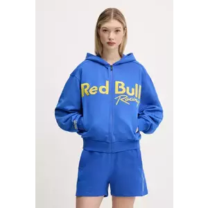 Red Bull Racing x Pepe Jeans hanorac de bumbac LOGO ZIP HOODIE femei, culoarea violet, cu glugă, cu imprimeu, RL580011 imagine