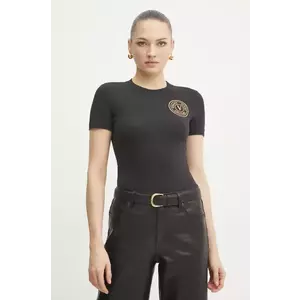 Versace Jeans Couture tricou femei, culoarea negru, 78HAHT00 CJ03T imagine