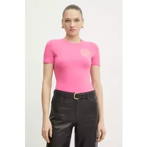 Versace Jeans Couture tricou femei, culoarea roz, 78HAHT00 CJ03T imagine