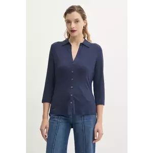 Marc O'Polo camasa femei, culoarea albastru marin, cu guler clasic, regular, 502205252207 imagine
